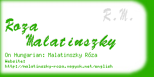 roza malatinszky business card