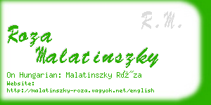 roza malatinszky business card